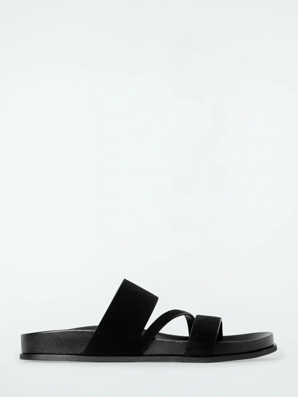 NIB COS MULTI-STRAP SUEDE SANDALS Black 10